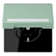 SCHUKO® socket, Safety Plus, with inscription field, thermoplastic lacquered, vert anglais clair