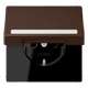 SCHUKO® socket, Safety Plus, with inscription field, thermoplastic lacquered, terre d'ombre brûlée 31