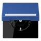 SCHUKO® socket, Safety Plus, with inscription field, thermoplastic lacquered, bleu outremer 59