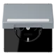SCHUKO® socket, Safety Plus, with inscription field, thermoplastic lacquered, gris clair 59