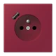 Steckdose, französisch/belgisches System mit USB-Ladegerät (JUNG Quick Charge®), Safety Plus, Thermoplast lackiert, le rubis
