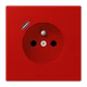 Steckdose, französisch/belgisches System mit USB-Ladegerät (JUNG Quick Charge®), Safety Plus, Thermoplast lackiert, rouge vermillon 31