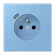 Steckdose, französisch/belgisches System mit USB-Ladegerät (JUNG Quick Charge®), Safety Plus, Thermoplast lackiert, bleu céruléen 59