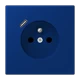 Steckdose, französisch/belgisches System mit USB-Ladegerät (JUNG Quick Charge®), Safety Plus, Thermoplast lackiert, bleu outremer foncé
