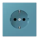 Enchufe SCHUKO®, Safety Plus, duroplástico lacado, céruléen vif