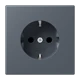 Enchufe SCHUKO®, Safety Plus, duroplástico lacado, gris fonce 59