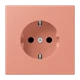 SCHUKO®-Steckdose, Schraubklemmen, Duroplast lackiert, l'ocre rouge moyen