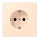 SCHUKO®-Steckdose, Schraubklemmen, Duroplast lackiert, terre sienne pâle