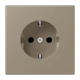 SCHUKO®-Steckdose, Schraubklemmen, Duroplast lackiert, ombre naturelle moyenne