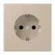 SCHUKO®-Steckdose, Schraubklemmen, Duroplast lackiert, ombre naturelle claire