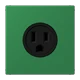 Steckdose, US-Norm NEMA, Schraubklemmen, Thermoplast lackiert, vert foncé
