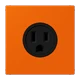 Steckdose, US-Norm NEMA, Schraubklemmen, Thermoplast lackiert, orange