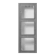 Surface cap 3-gang, LS CUBE, duroplastic lacquered, gris 31 (32011), vertical and horizontal installation