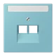 Centre plate for IAE/UAE sockets, 2 x 8-pole, céruléen moyen (32032)