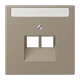 Centre plate for IAE/UAE sockets, 2 x 8-pole, ombre naturelle moyenne (32141)