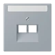 Centre plate for IAE/UAE sockets, 2 x 8-pole, gris clair 59 (4320O)