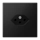 Einfach-Steckdose, Schweizer Norm, Typ 13, Duroplast lackiert, graphitschwarz matt