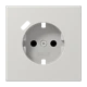 Centre plate for SCHUKO® socket insert with USB charger, Safety Plus, thermoplastic, light grey