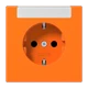 SCHUKO® socket, Safety Plus, with integrated inscription field (protected against spraying water), thermoplastic, orange