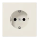 Wandcontactdoos met randaarde, duroplast, wit
