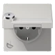 SCHUKO® socket, Safety Plus, with inscription field, with safety lock, thermoplastic, light grey