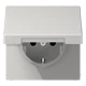 SCHUKO® socket, screw terminals, duroplastic, light grey