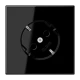 SCHUKO® socket 45°, duroplastic, black