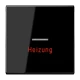 Copritasto 1 canale, scritta "Heizung", illuminabile, nero
