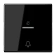 Hotel rocker, corridor unit 1-gang, symbols "Do not disturb" and "bell", with lens, black
