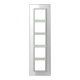 Glass frame 5-gang, white