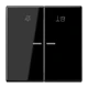Hotel rocker, room unit 2-gang, symbols "Do not disturb" and "Make up room", with lens, black