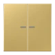 Rocker 2-gang, with lens, classic brass