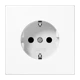 SCHUKO® socket, duroplastic antimicrobial, white