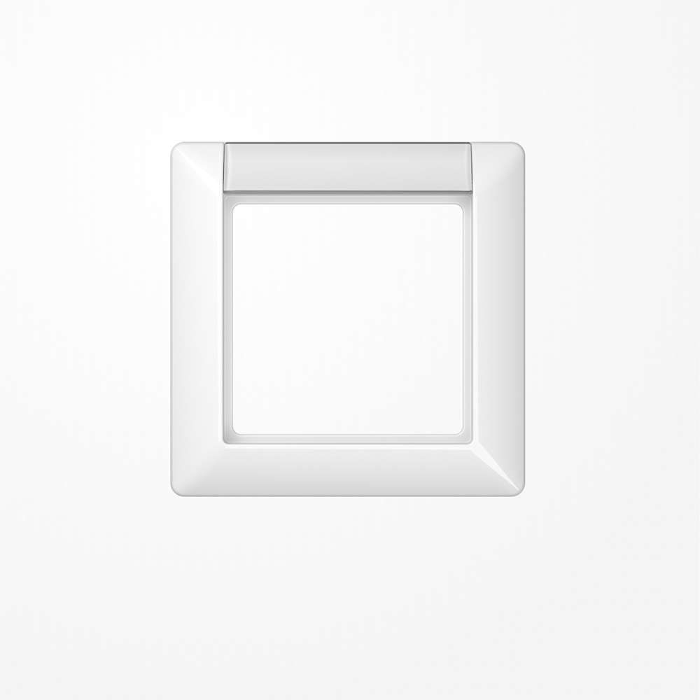 Rahmen 1fach, mit Schriftfeld, alpinweiß