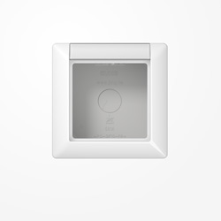 Aufputz-Kappe 1fach, mit Schriftfeld, alpinweiß