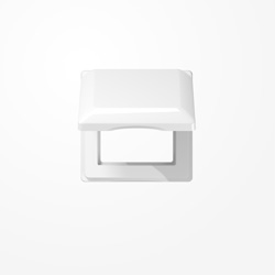 Klappdeckel (mit Rückstellfeder) mit Rahmen, 1fach, AS 500, alpinweiß