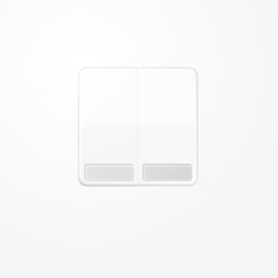 Wippe 2fach, mit Schriftfeld, alpinweiß